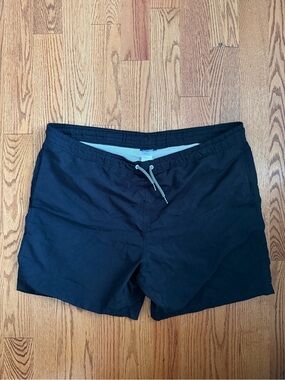 Men's Black Swim Trunks with Drawstring Waist